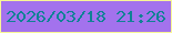 文字の大きさ：2、枠の色：f8f696、背景の色：a372ed、文字の色：0f8295 無料ブログパーツのブログ時計
