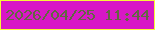 文字の大きさ：2、枠の色：f8f837、背景の色：d817c6、文字の色：636741 無料ブログパーツのブログ時計