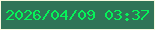文字の大きさ：5、枠の色：f8f9e0、背景の色：307457、文字の色：06f359 無料ブログパーツのブログ時計