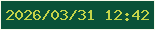 文字の大きさ：4、枠の色：f8f9eb、背景の色：0a5238、文字の色：c4d449 無料ブログパーツのブログ時計