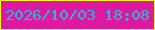 文字の大きさ：4、枠の色：f8ff12、背景の色：dd199f、文字の色：2cb5e3 無料ブログパーツのブログ時計