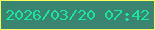 文字の大きさ：2、枠の色：f8ff5e、背景の色：3a8471、文字の色：1be49e 無料ブログパーツのブログ時計