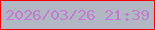 文字の大きさ：2、枠の色：f90007、背景の色：b1b7c3、文字の色：c17cd0 無料ブログパーツのブログ時計