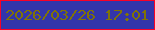 文字の大きさ：5、枠の色：f90126、背景の色：3335aa、文字の色：807305 無料ブログパーツのブログ時計