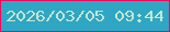 文字の大きさ：5、枠の色：f9025c、背景の色：2fa7c4、文字の色：c4e6d3 無料ブログパーツのブログ時計