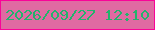 文字の大きさ：3、枠の色：f90498、背景の色：e06aa2、文字の色：23b36c 無料ブログパーツのブログ時計