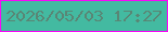 文字の大きさ：3、枠の色：f906f8、背景の色：43baa1、文字の色：598675 無料ブログパーツのブログ時計