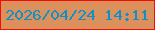 文字の大きさ：4、枠の色：f90a02、背景の色：dc915d、文字の色：0f90c8 無料ブログパーツのブログ時計