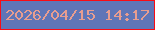 文字の大きさ：1、枠の色：f90c15、背景の色：5f75b7、文字の色：e89d90 無料ブログパーツのブログ時計
