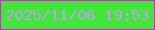 文字の大きさ：3、枠の色：f90ef6、背景の色：40e737、文字の色：c09ef8 無料ブログパーツのブログ時計