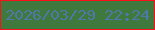 文字の大きさ：1、枠の色：f91018、背景の色：3f793e、文字の色：4f78a9 無料ブログパーツのブログ時計