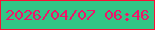 文字の大きさ：4、枠の色：f91035、背景の色：31c686、文字の色：ef1469 無料ブログパーツのブログ時計