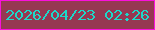 文字の大きさ：5、枠の色：f911dd、背景の色：963852、文字の色：1cd9c9 無料ブログパーツのブログ時計