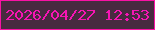 文字の大きさ：3、枠の色：f912a5、背景の色：482a40、文字の色：f615b4 無料ブログパーツのブログ時計