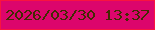 文字の大きさ：2、枠の色：f9133f、背景の色：dc056c、文字の色：432b02 無料ブログパーツのブログ時計