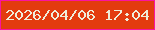文字の大きさ：1、枠の色：f914a0、背景の色：e33b0f、文字の色：efedda 無料ブログパーツのブログ時計