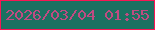 文字の大きさ：2、枠の色：f91654、背景の色：1b7161、文字の色：c04b82 無料ブログパーツのブログ時計