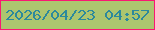 文字の大きさ：4、枠の色：f91773、背景の色：acc56f、文字の色：2c899c 無料ブログパーツのブログ時計