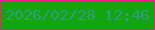 文字の大きさ：1、枠の色：f91885、背景の色：12a510、文字の色：309d7e 無料ブログパーツのブログ時計