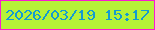 文字の大きさ：3、枠の色：f91ad1、背景の色：b5f238、文字の色：139bd1 無料ブログパーツのブログ時計