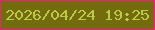 文字の大きさ：1、枠の色：f91b83、背景の色：726c0f、文字の色：bdc846 無料ブログパーツのブログ時計