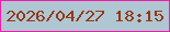 文字の大きさ：1、枠の色：f91ca7、背景の色：afc6d3、文字の色：953715 無料ブログパーツのブログ時計