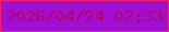 文字の大きさ：2、枠の色：f9216a、背景の色：a010d2、文字の色：b50162 無料ブログパーツのブログ時計