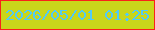 文字の大きさ：5、枠の色：f92219、背景の色：c9d61b、文字の色：51caf6 無料ブログパーツのブログ時計
