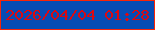 文字の大きさ：5、枠の色：f92406、背景の色：074cb3、文字の色：db0911 無料ブログパーツのブログ時計