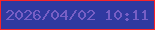 文字の大きさ：4、枠の色：f92428、背景の色：3039a0、文字の色：775fc5 無料ブログパーツのブログ時計