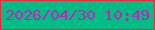 文字の大きさ：3、枠の色：f9253c、背景の色：00bd85、文字の色：bf26b5 無料ブログパーツのブログ時計