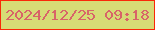 文字の大きさ：2、枠の色：f92808、背景の色：d7db75、文字の色：d86468 無料ブログパーツのブログ時計