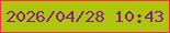 文字の大きさ：3、枠の色：f92c4a、背景の色：aec60c、文字の色：872080 無料ブログパーツのブログ時計