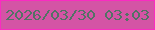 文字の大きさ：1、枠の色：f92cc1、背景の色：d454a5、文字の色：537265 無料ブログパーツのブログ時計