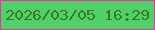 文字の大きさ：3、枠の色：f92da2、背景の色：4ed16a、文字の色：3e791e 無料ブログパーツのブログ時計