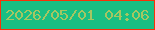 文字の大きさ：5、枠の色：f93108、背景の色：19bf83、文字の色：a5c662 無料ブログパーツのブログ時計