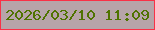 文字の大きさ：5、枠の色：f93147、背景の色：b7a4a9、文字の色：4f7300 無料ブログパーツのブログ時計