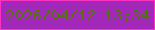 文字の大きさ：4、枠の色：f932c3、背景の色：a228ba、文字の色：54750d 無料ブログパーツのブログ時計