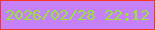 文字の大きさ：5、枠の色：f93622、背景の色：c681f8、文字の色：94e92f 無料ブログパーツのブログ時計