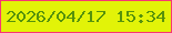文字の大きさ：1、枠の色：f93673、背景の色：e2f308、文字の色：56920c 無料ブログパーツのブログ時計