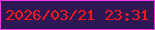 文字の大きさ：1、枠の色：f936e5、背景の色：2d1853、文字の色：ff161c 無料ブログパーツのブログ時計