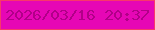 文字の大きさ：1、枠の色：f9376a、背景の色：e607b5、文字の色：b10088 無料ブログパーツのブログ時計