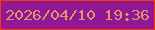 文字の大きさ：3、枠の色：f93802、背景の色：921795、文字の色：db966a 無料ブログパーツのブログ時計