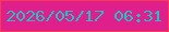 文字の大きさ：4、枠の色：f93a50、背景の色：df1f8c、文字の色：26bdc5 無料ブログパーツのブログ時計