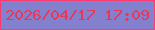 文字の大きさ：3、枠の色：f93d72、背景の色：8380ce、文字の色：e7385c 無料ブログパーツのブログ時計