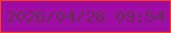 文字の大きさ：5、枠の色：f93e17、背景の色：9f0ca3、文字の色：64314f 無料ブログパーツのブログ時計
