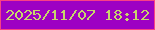 文字の大きさ：3、枠の色：f94185、背景の色：9d01c3、文字の色：c7d66c 無料ブログパーツのブログ時計