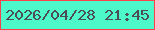 文字の大きさ：5、枠の色：f9424c、背景の色：4ef9c9、文字の色：4b4e58 無料ブログパーツのブログ時計
