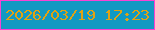 文字の大きさ：3、枠の色：f942d4、背景の色：1299c2、文字の色：e1a212 無料ブログパーツのブログ時計