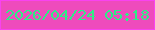 文字の大きさ：4、枠の色：f942f0、背景の色：ee4bbc、文字の色：2dec86 無料ブログパーツのブログ時計